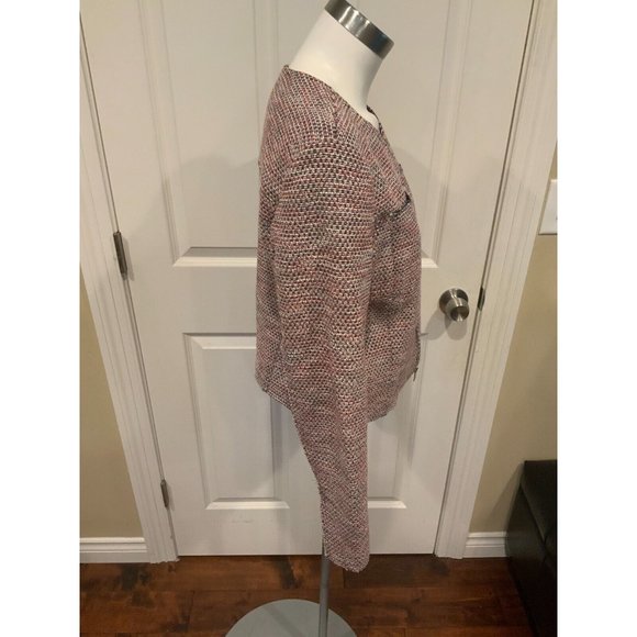 Theory Pink, Blue & White Tweed Zip-Up Jacket, Size 12 - Picture 4 of 8